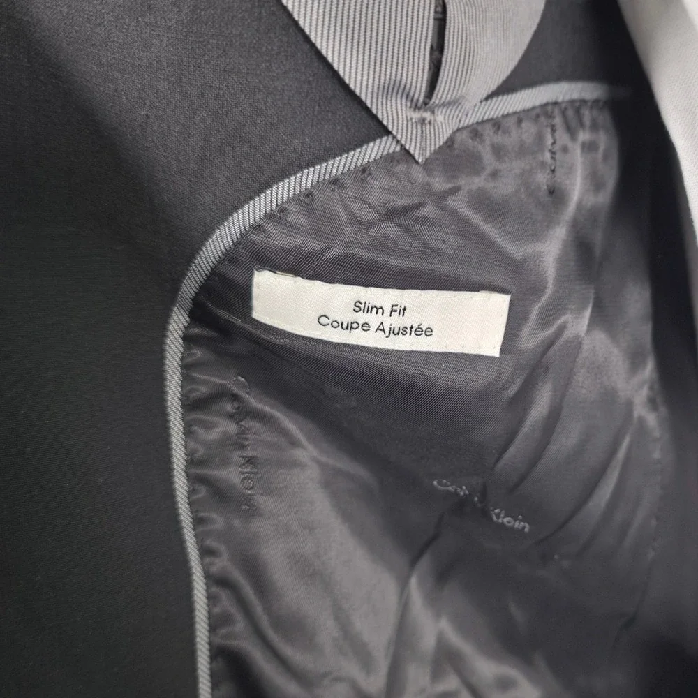 Calvin Klein Sport Coat Maxwell Men 38R Black Wool Blend Quiet Luxury Office NWT